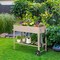 Costway Planter Box Raised Garden Bed Elevated on Wheels Steel Planter with Shelf Hooks